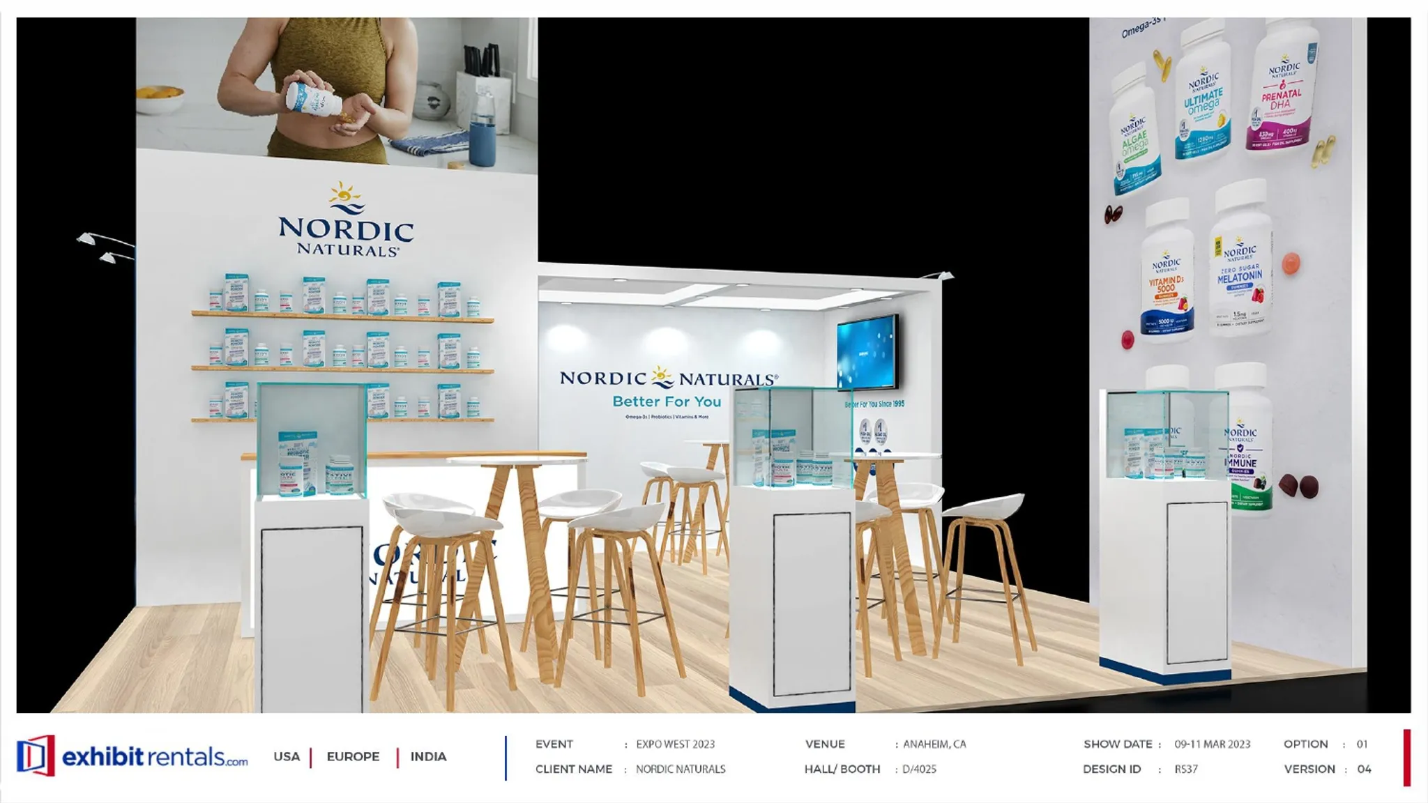 20x20 Peninsula booth design by Exhibit-Rentals